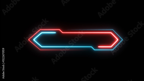 Photos Neon colorful tittle bar, headline bar motion graphics isolated on black backgro
