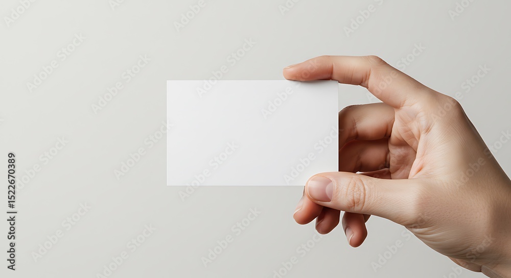 Fototapeta premium Blank Business Card Mockup Perfect for Branding and Design Presentations, showcasing a clean and minimalist aesthetic