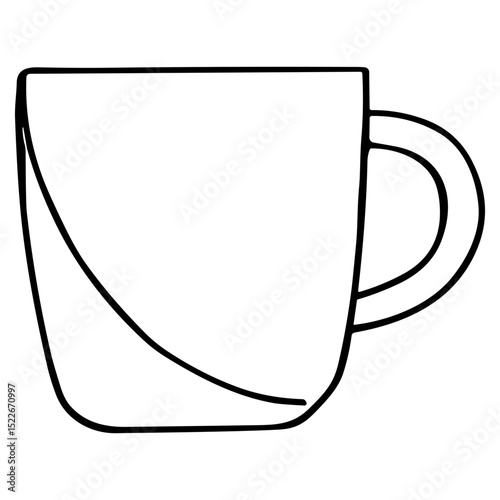 Coffee mug hand drawn