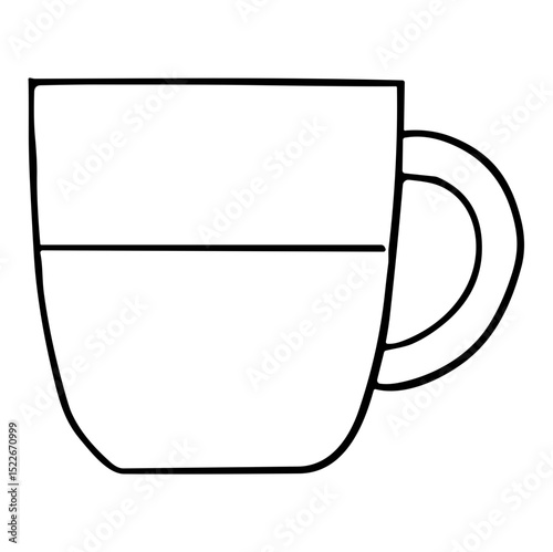 Coffee mug hand drawn