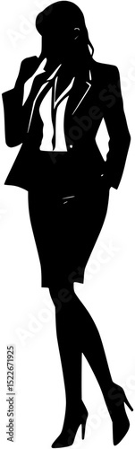 Confident Silhouette: Businesswoman in Power Stance