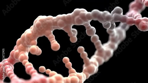 DNA double helix structure with molecular bonds, genetic science visualization - biotechnology and research concept