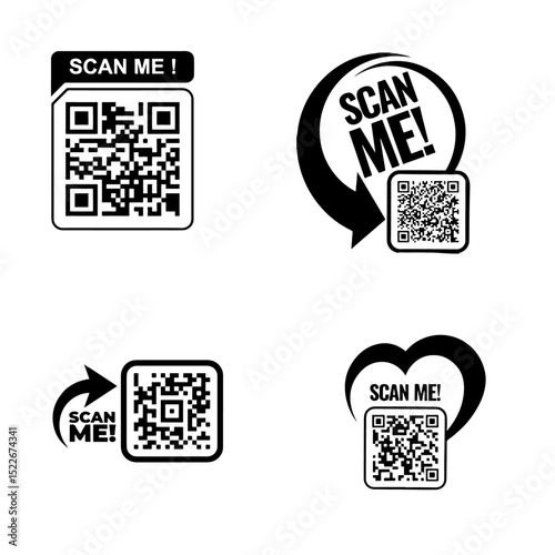 A set of  scan me icon