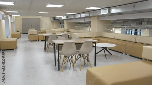 Cozy lounge on upper level of student hall features soft seating and relaxing atmosphere. Perfect for quiet study also for casual breaks