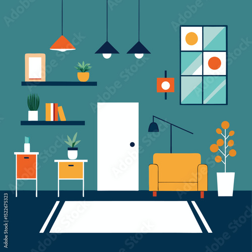 vector designs of minimalist interior spaces