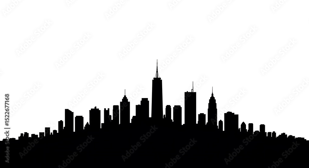 Fototapeta premium Cityscape Silhouette of a Modern City