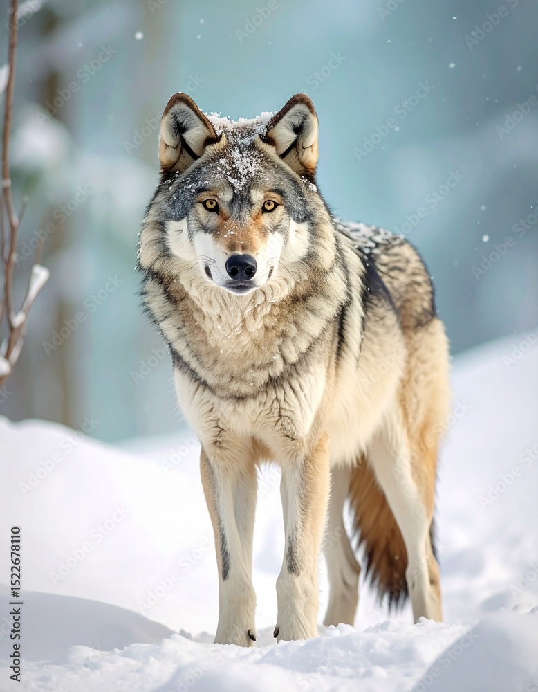 Fototapeta premium close up image of a wolf looking at camera