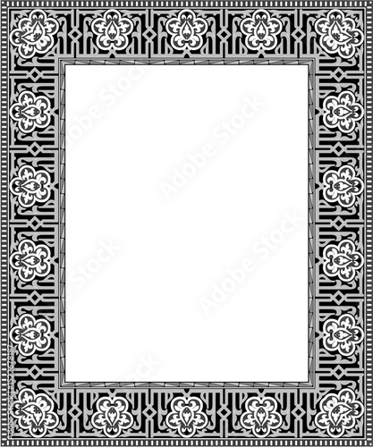 Antique ornate black and white vintage gold frame with clipping path