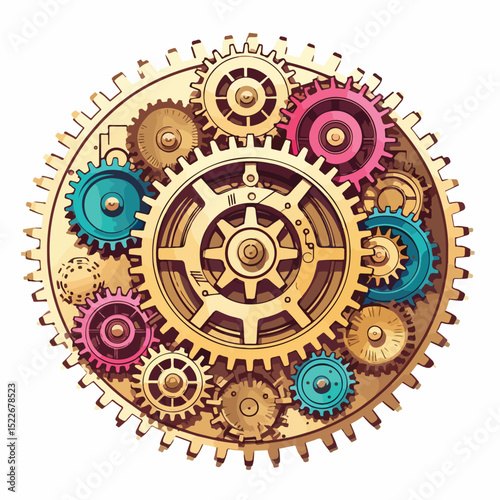 Professional Gear Wheel Design Vector Illustration for Industrial Use