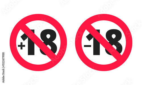 Under 18 and over 18 prohibition sign