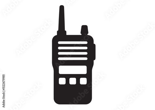 walkie talkie vector logo silhouette, military radio logo icon silhouette, walkie talkie vector logo black silhouettes illustration, walkie talkie vector silhouette logo design on white background
