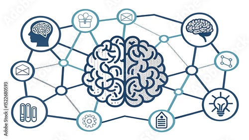 Abstract brain network concept connecting ideas innovation and creativity