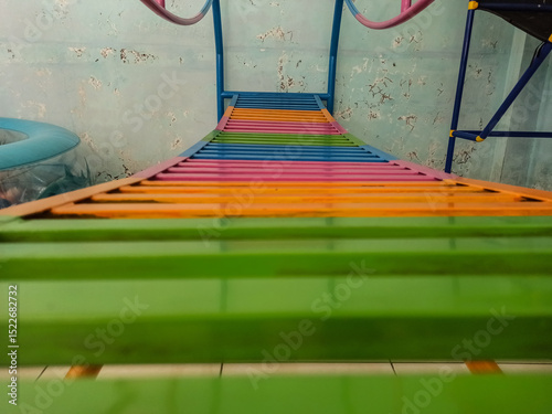 colorful playground bridge