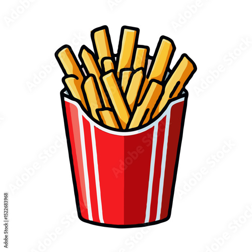 Fries in Striped Container and Confett