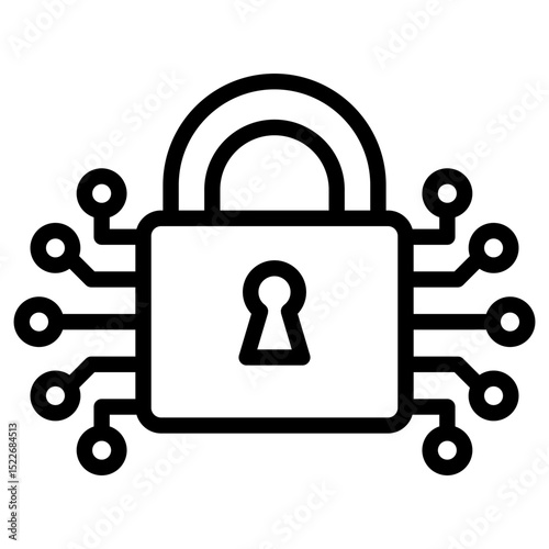 Cyber security icon in vector illustration
