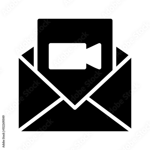 Modern Communication Icon Video Message. Great for sending video clips, recorded messages, or multimedia communication.