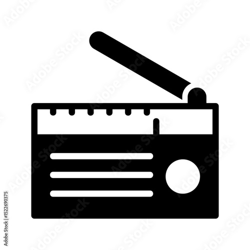Modern Communication Icon Radio. Represents audio broadcasting, music, or traditional media.