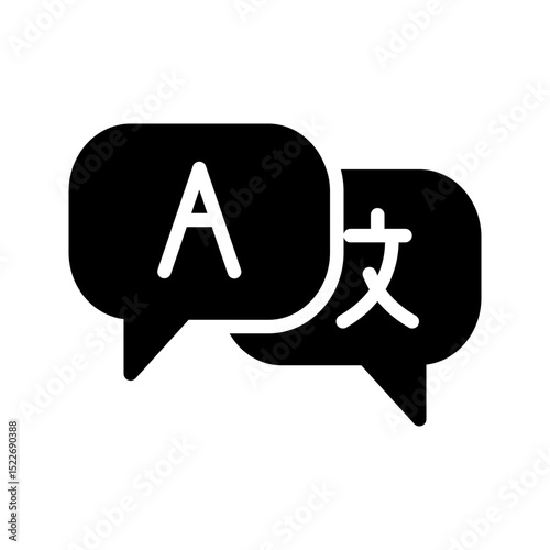 Modern Communication Icon Language Translation. Represents translation, multilingual options, or global communication.