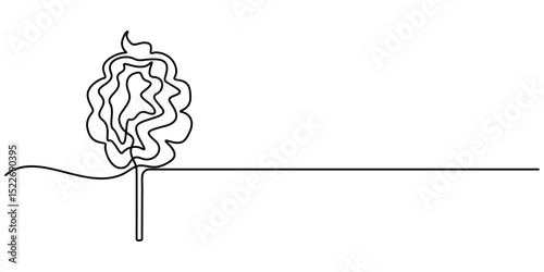 cotton candy continuous one line drawing, Cotton candy, continuous single one line art drawing, Cotton candy continuous one line drawing minimalism design.                                          
