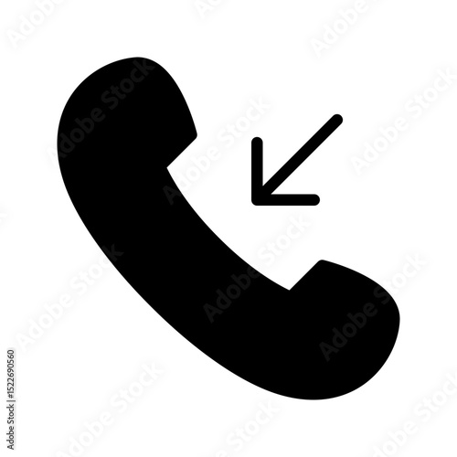 Modern Communication Icon Incoming Call. Great for showing incoming calls, alerts, or connection status.