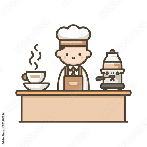 illustration design of a barista