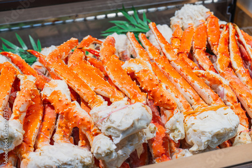 King Crab Clusters at Kuromon Ichiba Market, Osaka photo