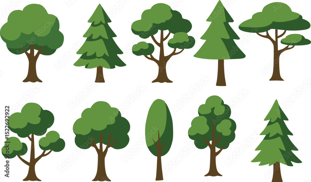 Fototapeta premium set of trees vector
