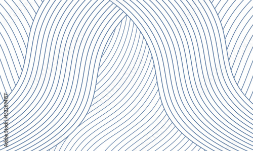 Abstract blue lines curve waves on white background. Minimal style concept. Vector illustration