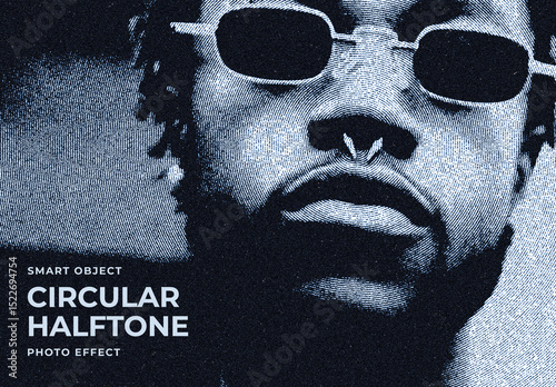 Circular Halftone Image Effect Mockup