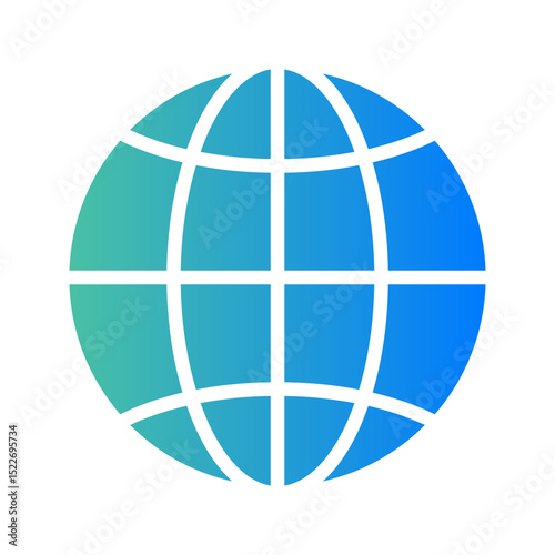 Modern Communication Icon Web Globe. Represents internet, global connectivity, or worldwide access.