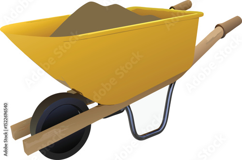 Wheelbarrow icon vector illustration on transparent background.