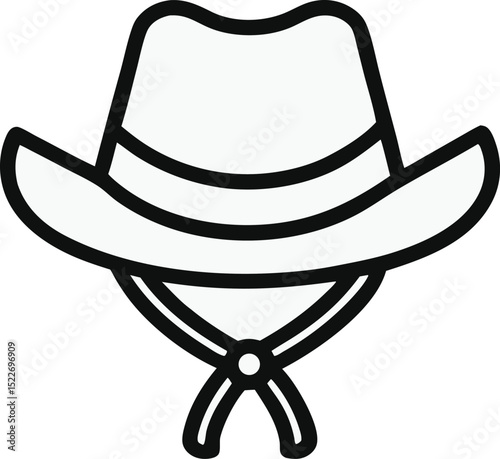 Cowboy hat icon vector illustration on transparent background.