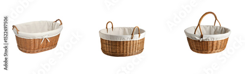 Braided Wicker Baskets: Versatile Storage with Natural Texture and Fabric Lining

