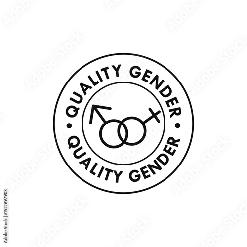 Quality Gender Black Stamp Icon Vector.