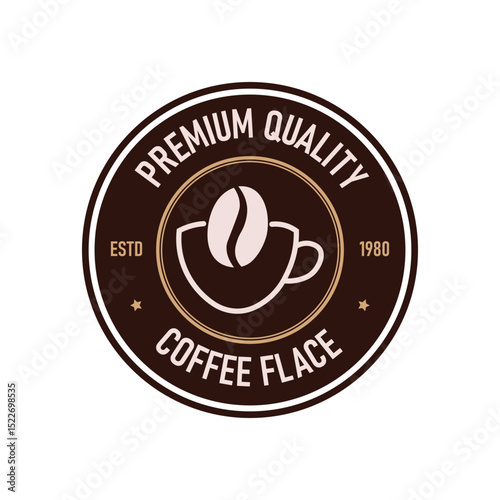 This logo features a simple yet elegant design of a coffee cup with a coffee bean, emphasizing premium quality. Ideal for branding a coffee shop or related business, crafted in a minimal vector style.