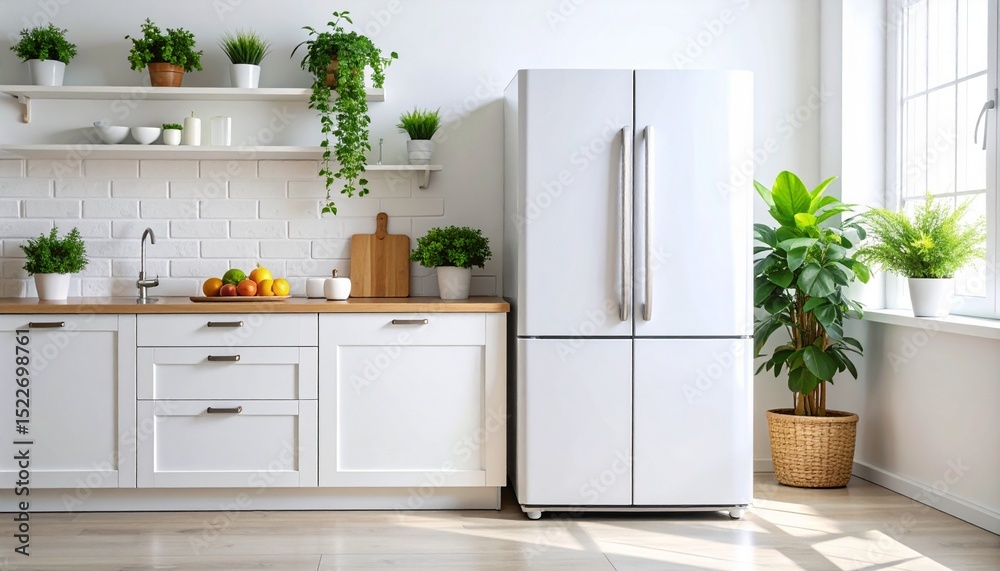 Fototapeta premium Modern kitchen interior with stylish design and contemporary features in a modern house