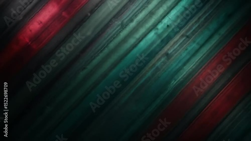 Abstract Motion: Diagonal Teal and Red Stripes with Dynamic Light and Shadow