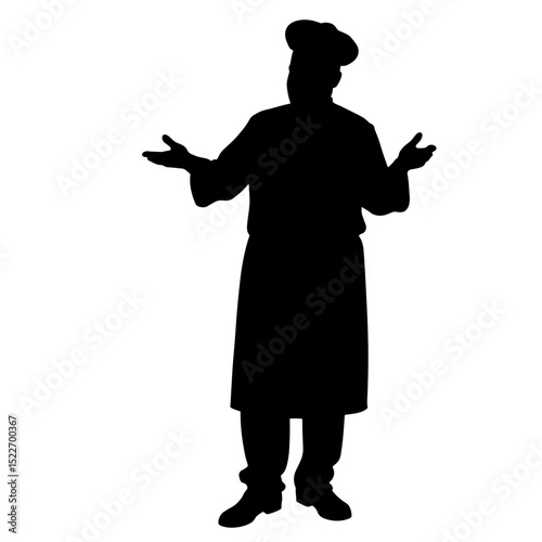 Chef silhouette gesturing animation, storytelling culinary education