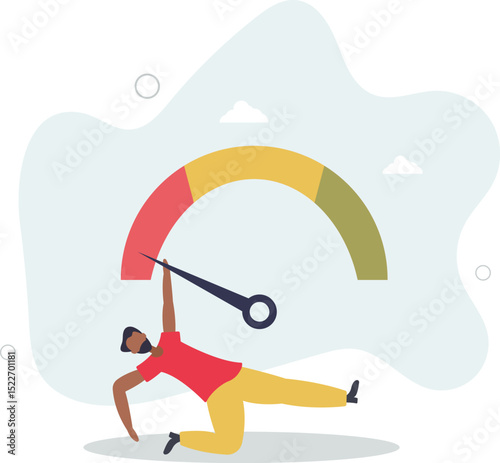 Poor performance employee, bad rating evaluation, credit score, assessment, performance review, failure worker or credit score concept. character life .