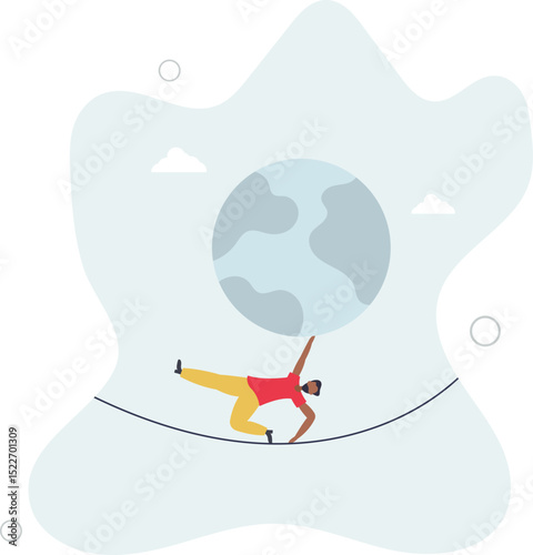 Geopolitical risk, world leader conflict, war and invasion danger causing economic and investment risk, nuclear war tension concept. character life .