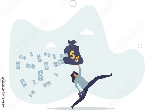 Lose money from investment mistake, tax or expense, mutual fund cost or financial problem, unknown cost drain out money concept. character life .