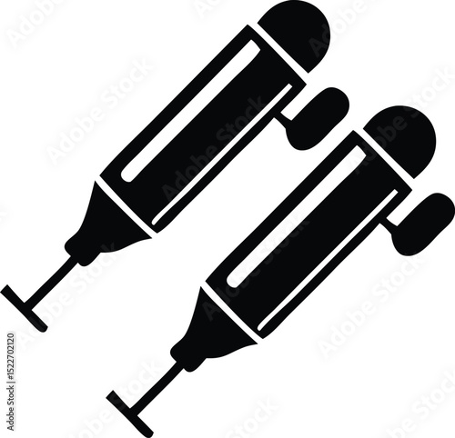 A pair of simple black and white immersion blender icons