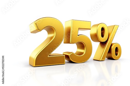 Gold twenty five percent off sale discount sign