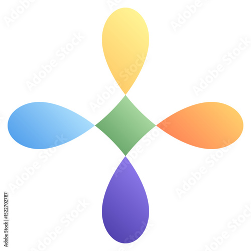 Hypotrochoid. Editable vector icon, coloured.