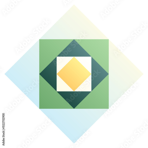 Squares within squares. Editable vector icon, coloured.