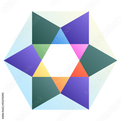 Vector equilibrium. Editable vector icon, coloured.