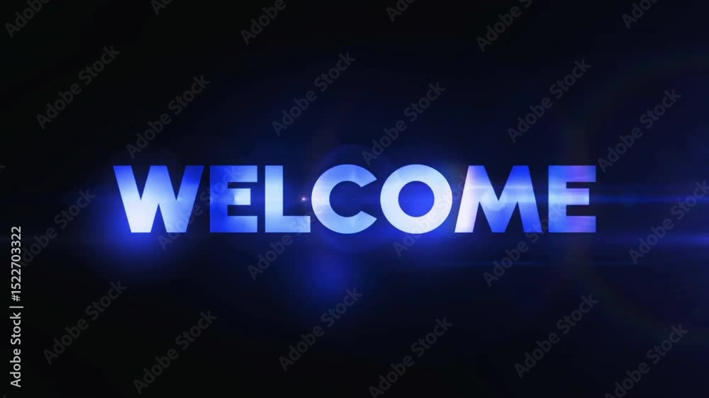 Glowing Blue Welcome Sign Digital Graphic Design Technology Light Effects Abstract Background