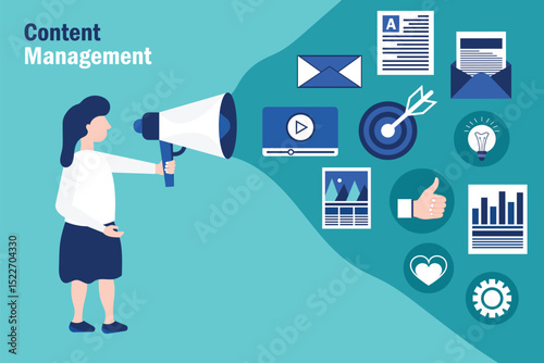 SMM, Content Management and Blogging concept