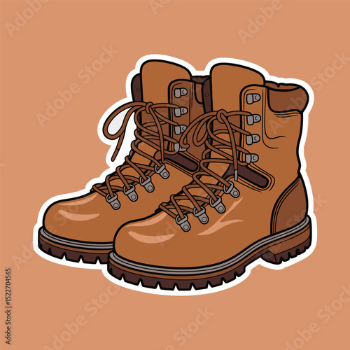 Hiking Boots Outdoor Footwear Illustration