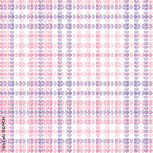 vector seamless pattern with pink and violet theme Heart multi checked texture background pattern for textiles , backgrounds